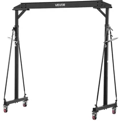 VEVOR Mobiler Portalkran mit 997,9kg Tragkraft, 243-363cm Höhenverstellbarer Ladekran aus Stahl, Robuster Werkstattkran Inkl. 360° Lenkrollen mit Bremsen, Lastkran für Lager Werkstatt Baustelle Fabrik