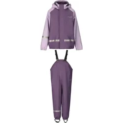 ZigZag Augus PU Fleece Regenjacke + Regenhose Set Kinder 4411 - grape compote 6 (116)