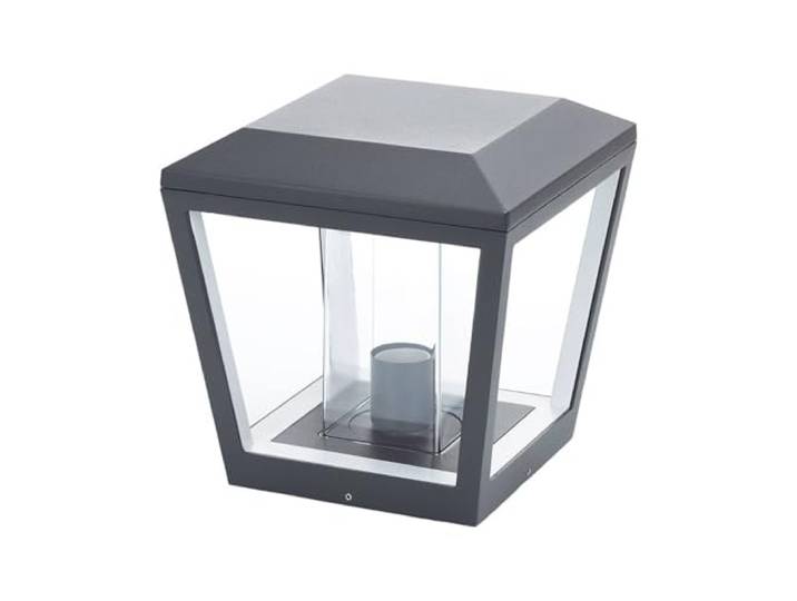 Lucande Außenleuchte Dunia (spritzwassergeschützt (Modern) in Schwarz aus Aluminium (1 flammig, E27) - Wegeleuchte Pollerleuchte Wegelampe Sockelleuchte