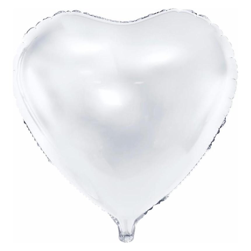 Partydeco Herzballon Weiss 45cm (1x) (FB9M-008)