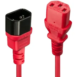 Lindy 30478 Stromkabel Rot 2 m C14-Koppler C13-Koppler