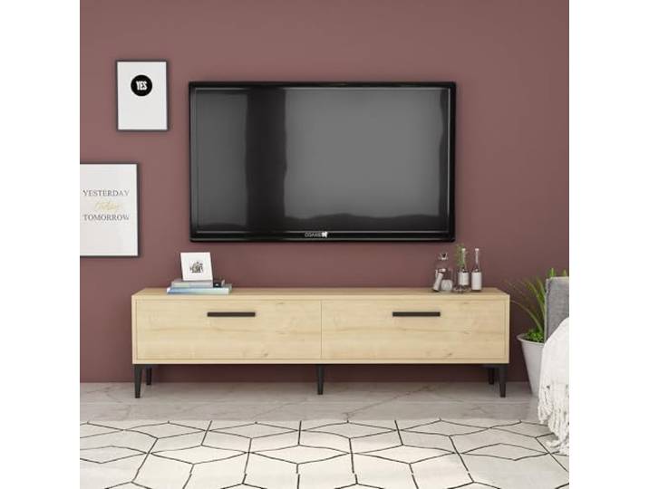 Modern Sapphire TV Stand, 150 cm 100% Melamine Coated Particle Board, 18 mm Thick Wall-Mountable, Stylish & Functional Design for Home Entertainment