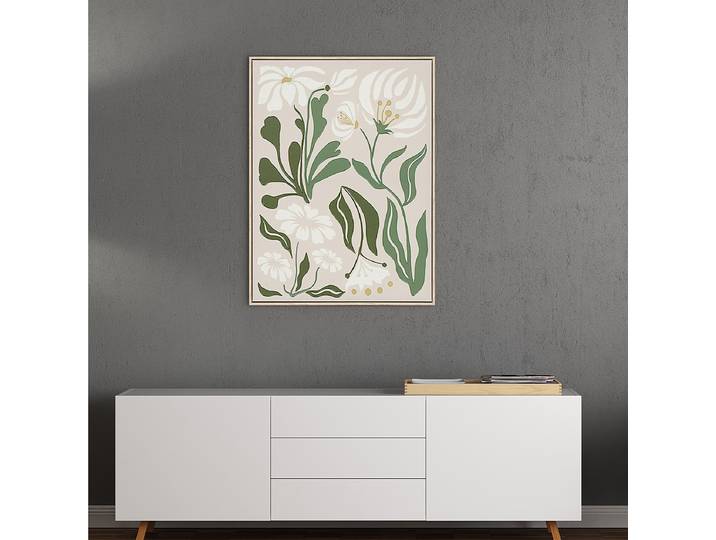 Image Fleurs Naturelles Type A Tissu mélangé Multicolore 60 x 80 x 4cm
