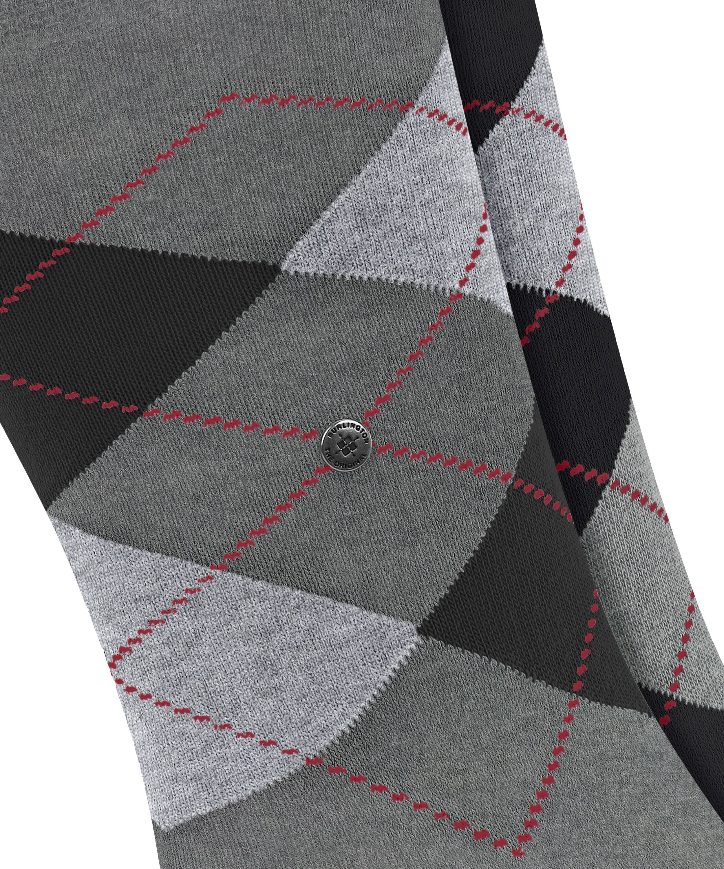 Socken BURLINGTON "Everyday Argyle", Herren, Gr. 40-46, light graumelange, Baumwollmischung, Argyle-Muster, normal, Socken Socken, Einheitsgrösse 40-46, klassisches Argyle-Muster light graumelange 40-46