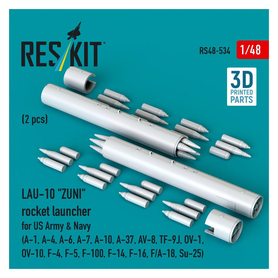 ResKit LAU-10 ZUNI rocket launcher for US Army & Navy (2 pcs) (A-1, A-4, A-6, A-7, A-10, A-37, AV-8, TF-9J (RS48-0534)