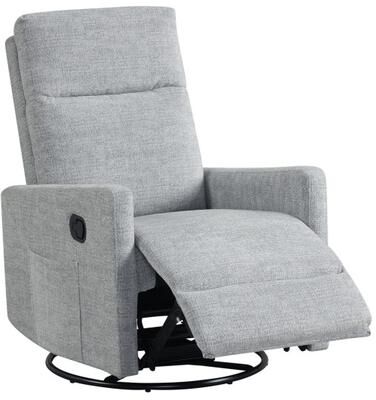 Costway Swivel Rocking Chair 360° Nursery Reclining Rocker Armchair with Cushioned Back-Gray