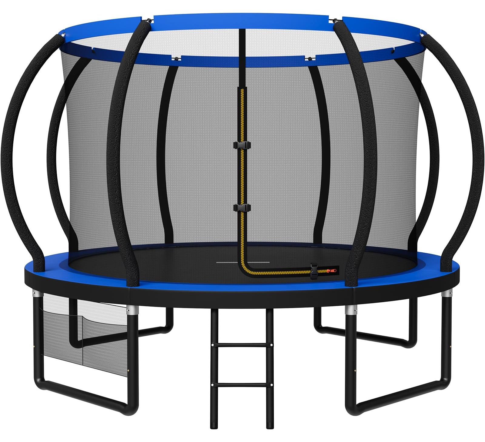 JUMMICO Trampolin Outdoor Ø 228/305/366/427/488 cm mit Schutznetz und Leiter, GS