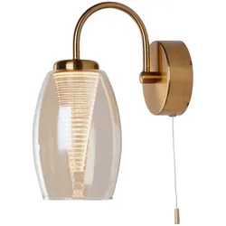 Wandlampe Wandleuchte Leselampe Glas LED Schlafzimmerleuchte bronze H 26,5cm