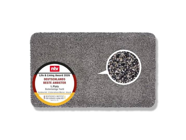 Astra Paillasson intérieur 90x150 cm - Tapis de propreté Anthracite 100% Coton - Tapis de Sol Lavable à 30°C - Tapis antidérapant Facile d'entretien