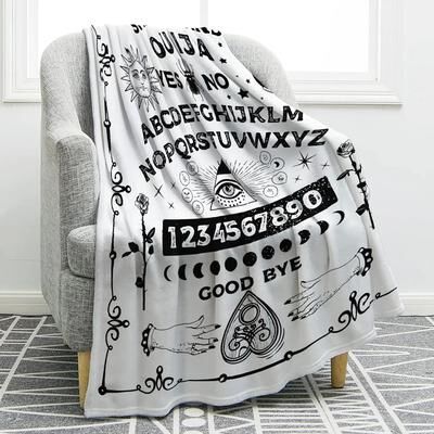Uplift Picks Ouija Board Gothic Throw Blanket Sun Moon Skull Witch Decor 06 70x100cm