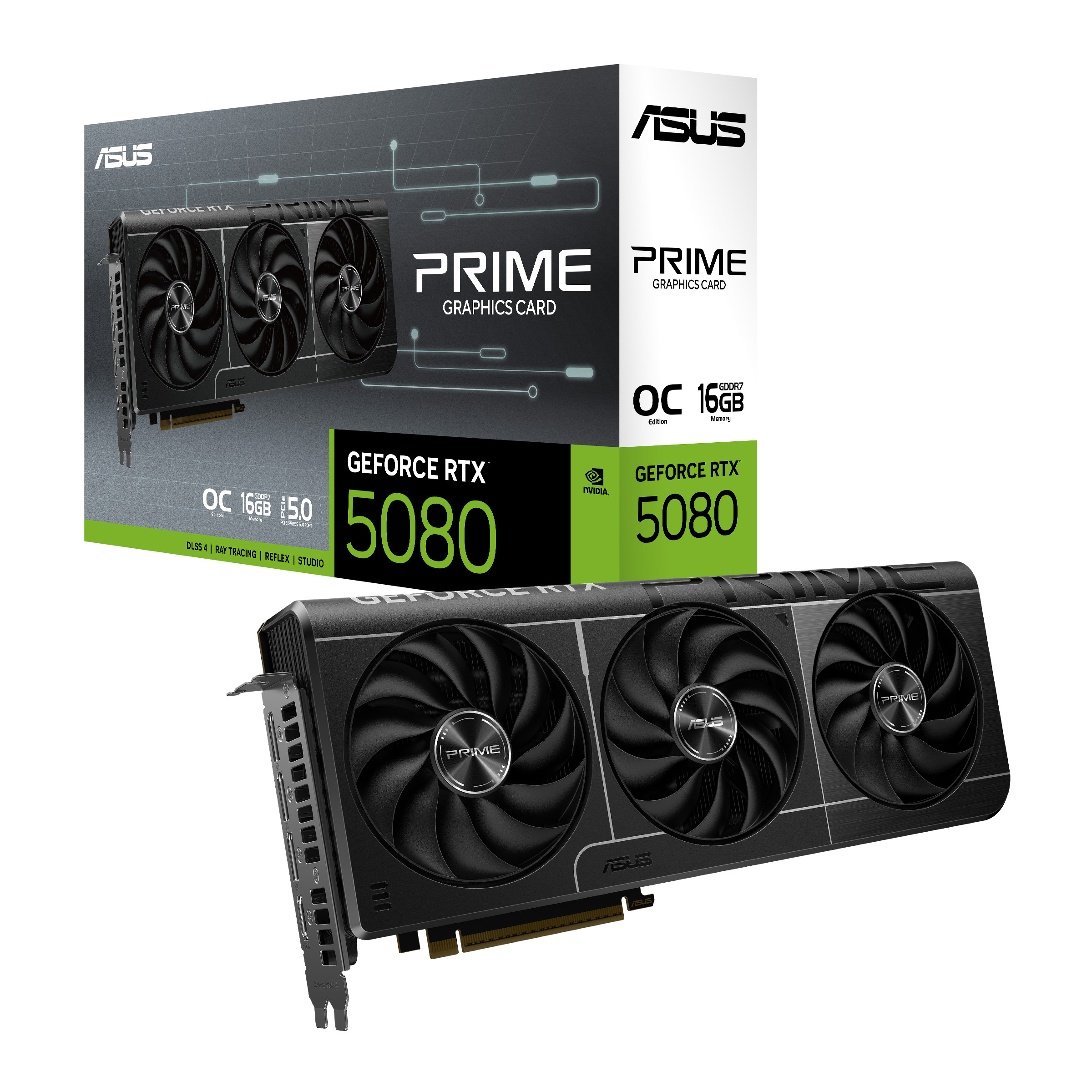 ASUS PRIME GeForce RTX 5080 OC PRIME-RTX5080-O16G-EVO Grafikkarte 16GB GDDR7, 1xHDMI, 3xDP