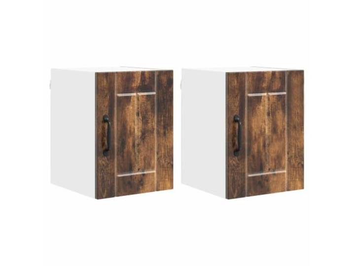 IBUQDDV Wandschrank Lucca 2 STK. Geräucherte Eiche Holzwerkstoff Geschirrspüler-Paneel, rechteckig, Innenbereich, minimalistisches Design, Holzwerkstoff-Rahmen, langlebig