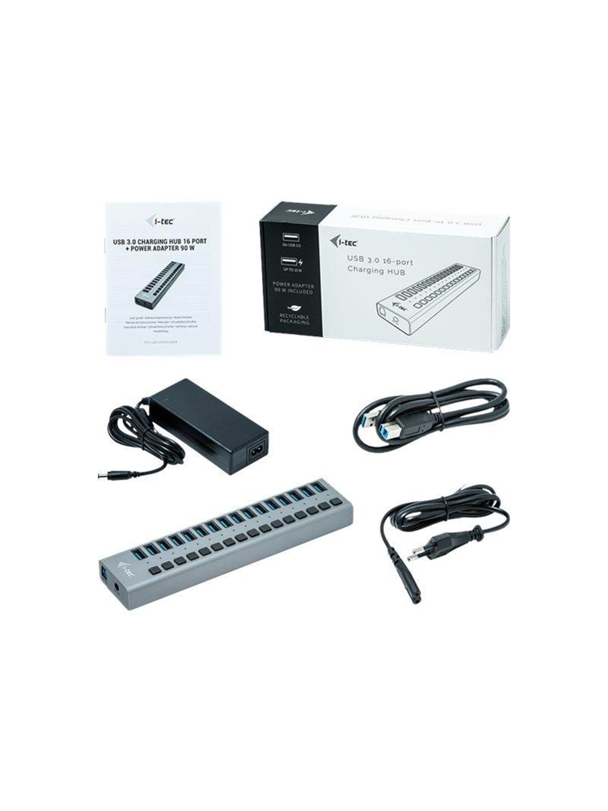 I-Tec USB 3.0 Charging HUB - 16-Port - 90W - USB 3.0 Type-A USB-Hubs - 16 - Grau