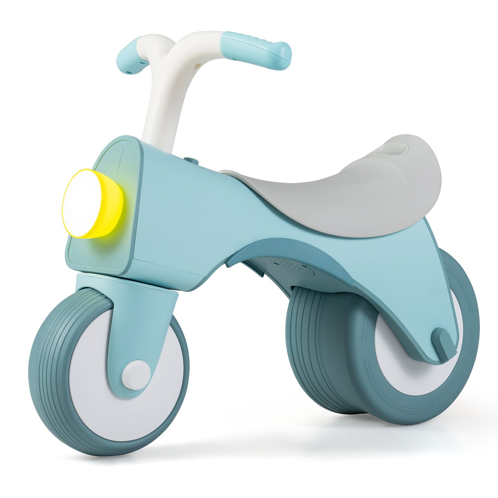 Costway Kinderen Loopfiets zonder Pedalen met Muziekfunctie en Ergonomische Handvatten, Blauw