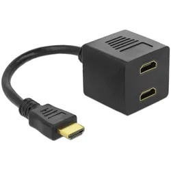 DeLOCK Adapter HDMI male to 2x HDMI female HDMI-Kabel 0,2 m HDMI Typ A (Standard) 2 x HDMI