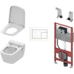 TECE One Paket Wand-Dusch-WC Duschfunktion WC-Sitz 2-Mengen-Betätigungsplatte