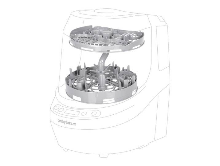 Baby Brezza Dampfsterilisator, Grau, Kunststoff, 8x20x20 cm, für breit- und schmalhalsige Flaschen geeignet, Füttern, Babykostwärmer & Sterilisatoren