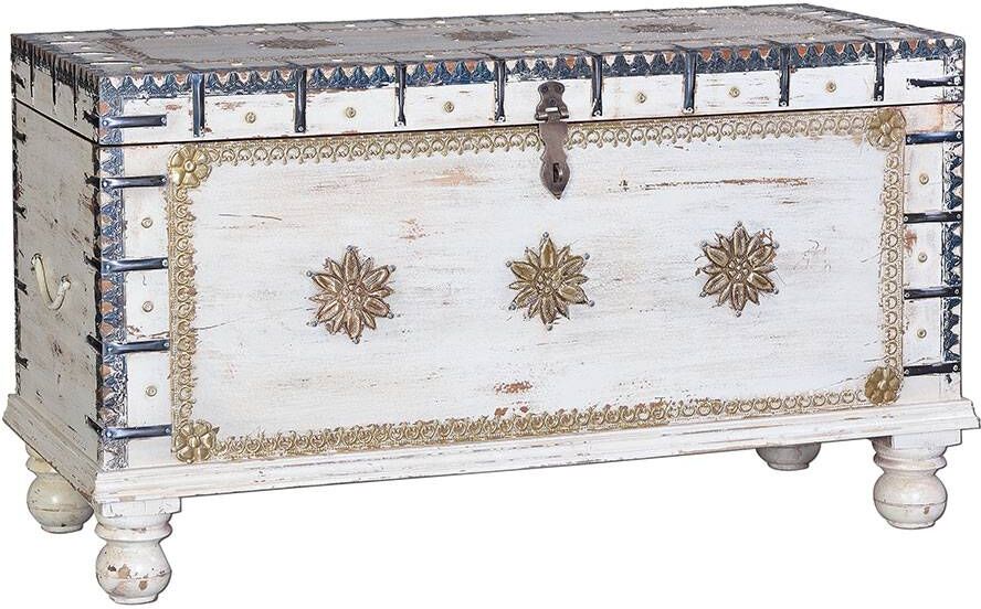 Pharao24.de Holztruhe Dekotruhe im orientalischen Stil mit Metallgriffen