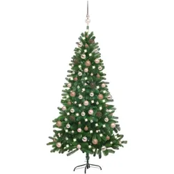 vidaXL, Weihnachtsbaum, Keno (mit 61 roségoldenen Kugeln) (180 cm)