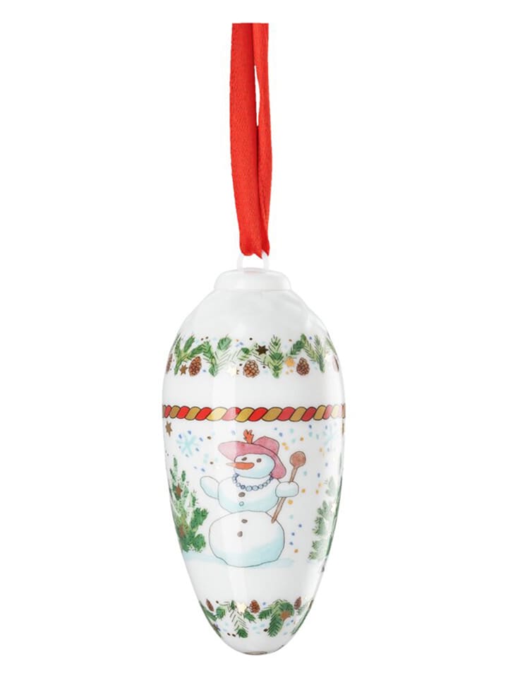 Hutschenreuther Christbaumzapfen in Weiß/ Grün - Ø 8,5 cm - onesize