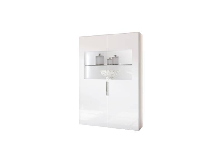 Vitrine mit Beleuchtung weiß - Glasfront - Breite 90 cm - SANTORIN