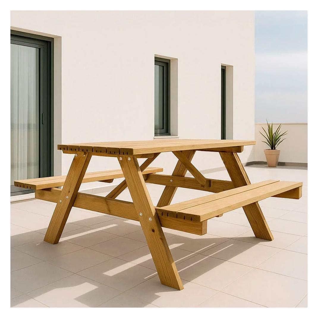 Faura Wooden picnic table 177 x 152 x 71 cm (177 x 152 x 71 cm) (69537586)