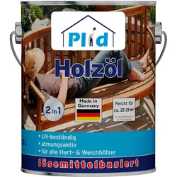 Plid, Holzschutz + Holzpflege, Holzöl 2,5l - für ca. 25m2 / Holzschutz Pflegeöl Gartenmöbelholzöl (Teak, 2.50 l)