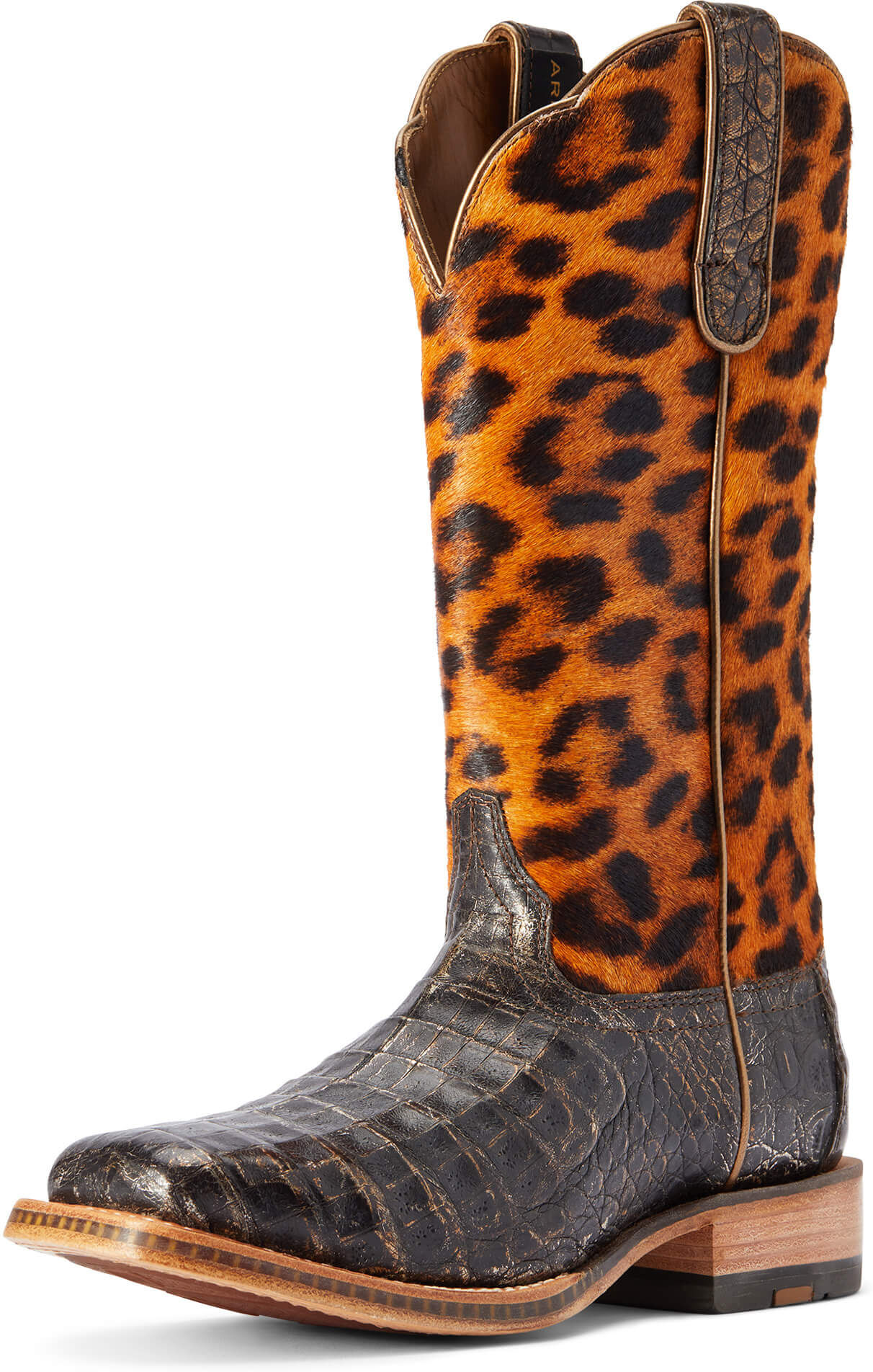 Women's Donatella Cowgirl Boots in Brushed Chocolate Caiman Belly, Size: 7.5 B / Medium by Ariat