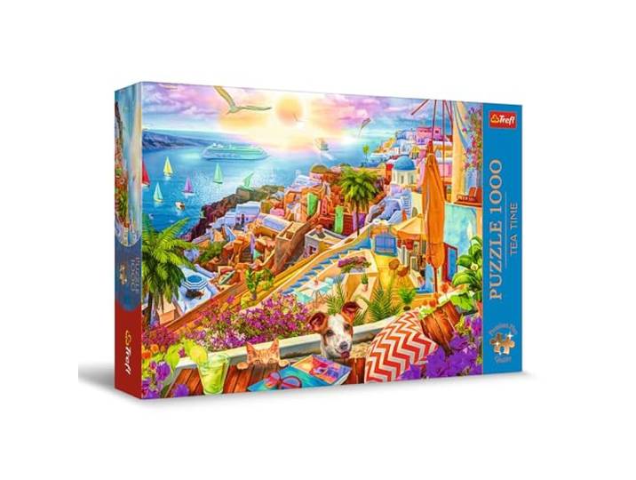 Trefl - Puzzels 1000 Stukjes, Op bezoek in Santorini, Premium Plus