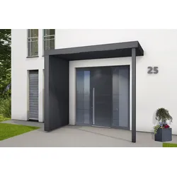 Gutta Rechteckvordach BS Plus XL 250 Sondermaß  mit Pfosten und Seitenteil (neues Modell) Seitenteil links Ohne Bewegungsmelder