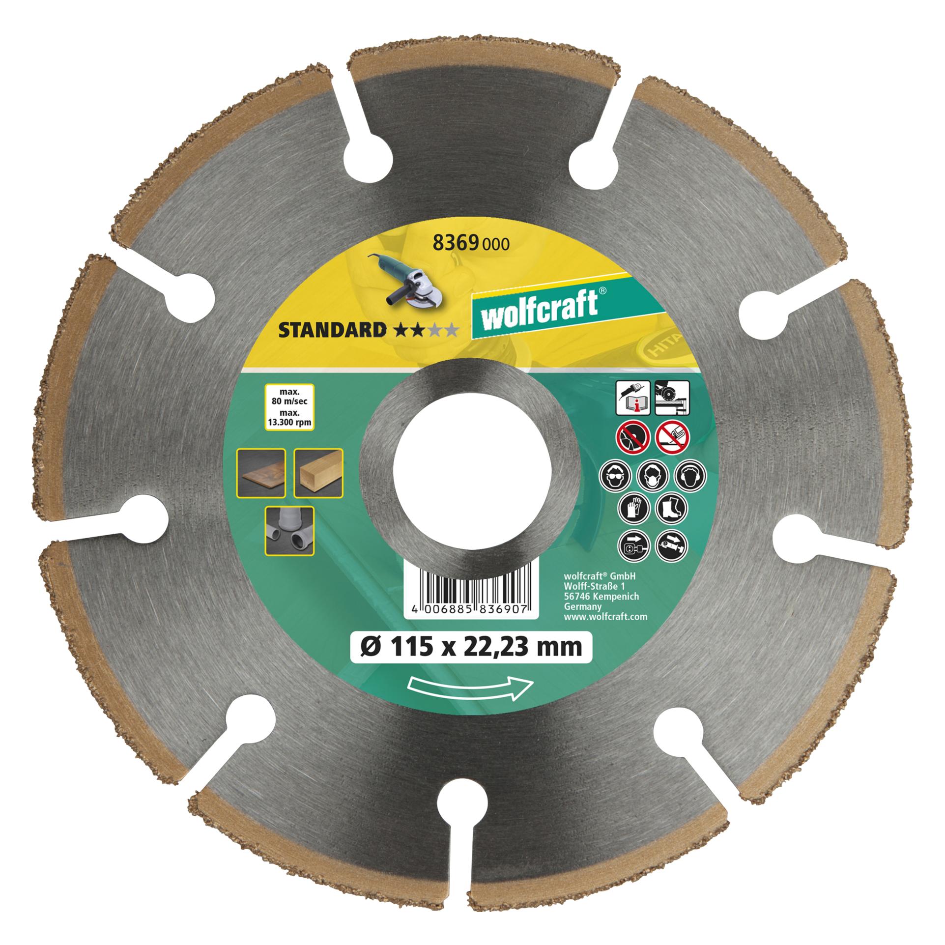wolfcraft 1 HM-Trennscheibe ø115x22,2mm (8369000)