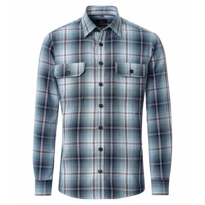 Hemdjacke CASAMODA "CASAMODA Hemdjacke kariert", Herren, Gr. XXL, blau, 100% Baumwolle, Jacken