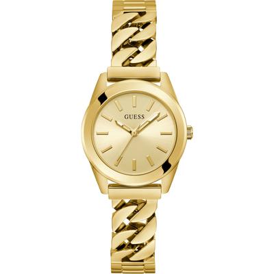 Quarzuhr GUESS "SERENA", gold (goldfarben), Armbanduhren, Damen, Quarzuhr, Armbanduhr, Damenuhr