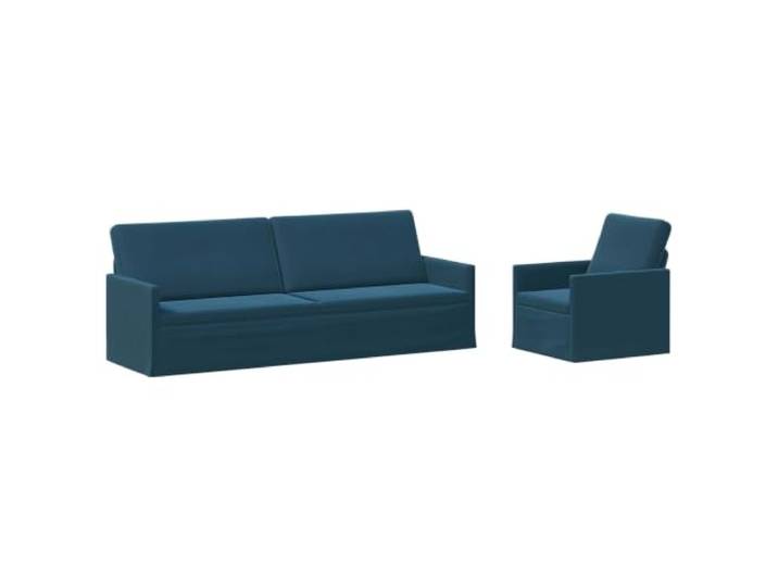 vidaXL Sofa-Set 2 pcs Blau Samt (V) Samtpolsterung für Komfort und Style, Metallrahmen sorgt für hohe Stabilität, Für maximalen Komfort gemacht