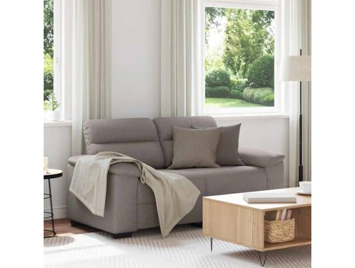 HEFZGDB 2-Sitzer-Sofa Taupe 120 cm Stoff mit Polyesterbezug und robustem Holz-Metall-Gestell, breite Armlehnen für Komfort und Stabilität, vielseitig für Wohnzimmer und Büro