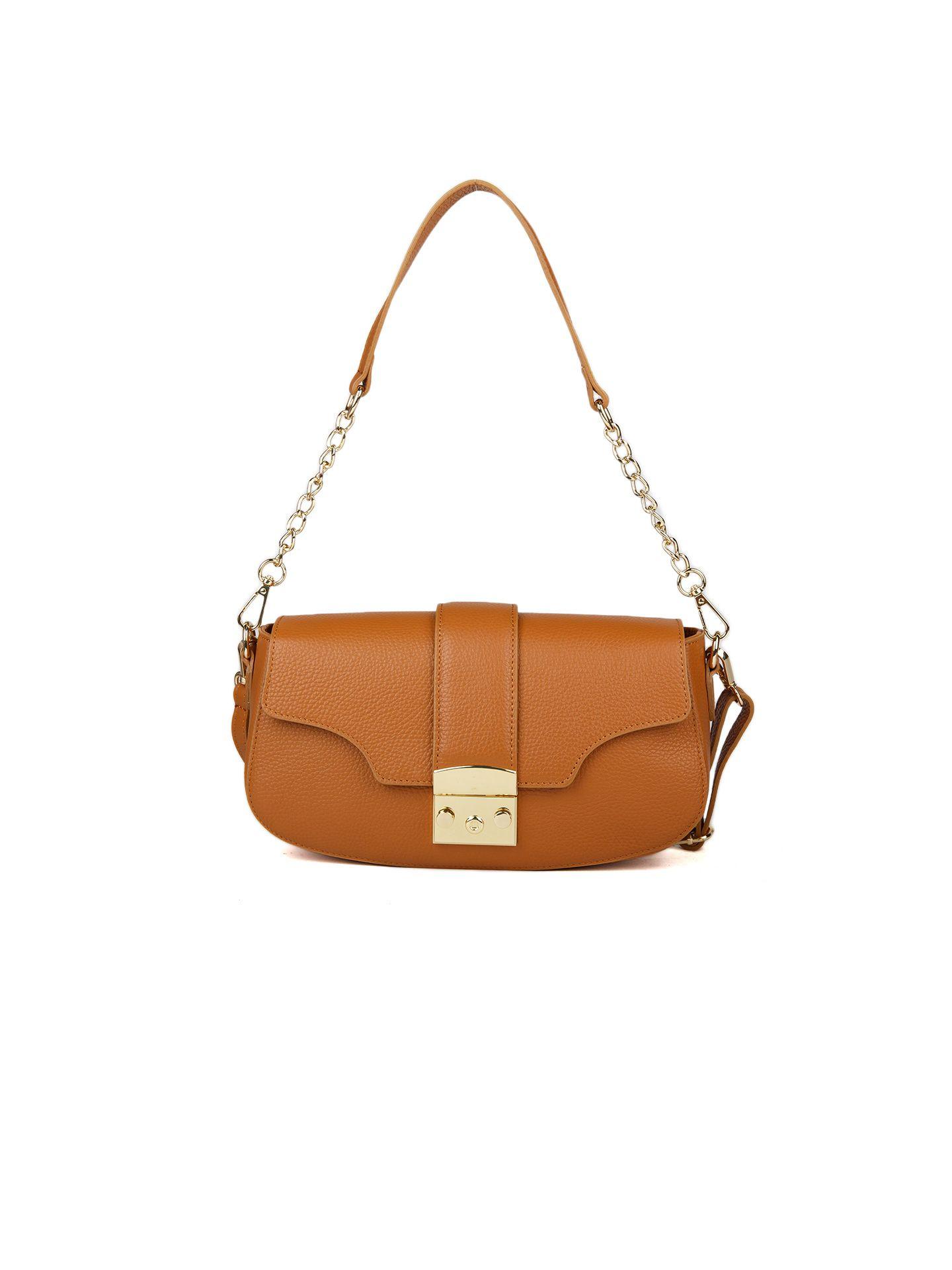 Giulia Monti Schultertasche Goldbraun