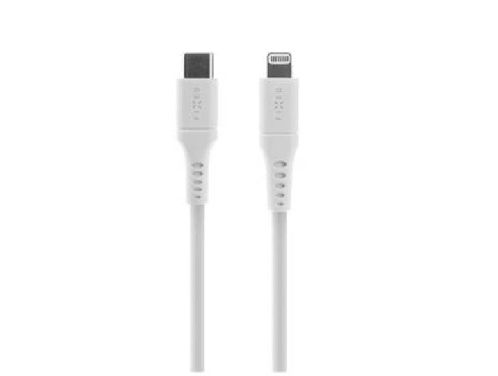 FIXED Câble Liquid Silicone USB-C/Lightning, 1,2 m, blanc