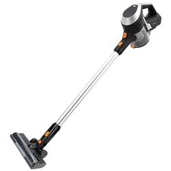 Nedis Stick Staubsauger 130 W 25.9 VAC Motorisierte weiche Bürste mit integrierter Beleuchtung, Staubsauger, Orange, Schwarz, Silber
