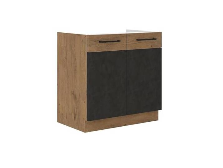 Kuechen-preisbombe Vigo Spülenschrank 80cm Eiche Lancelot Matera Grau Küchenzeile Küchenblock Küche