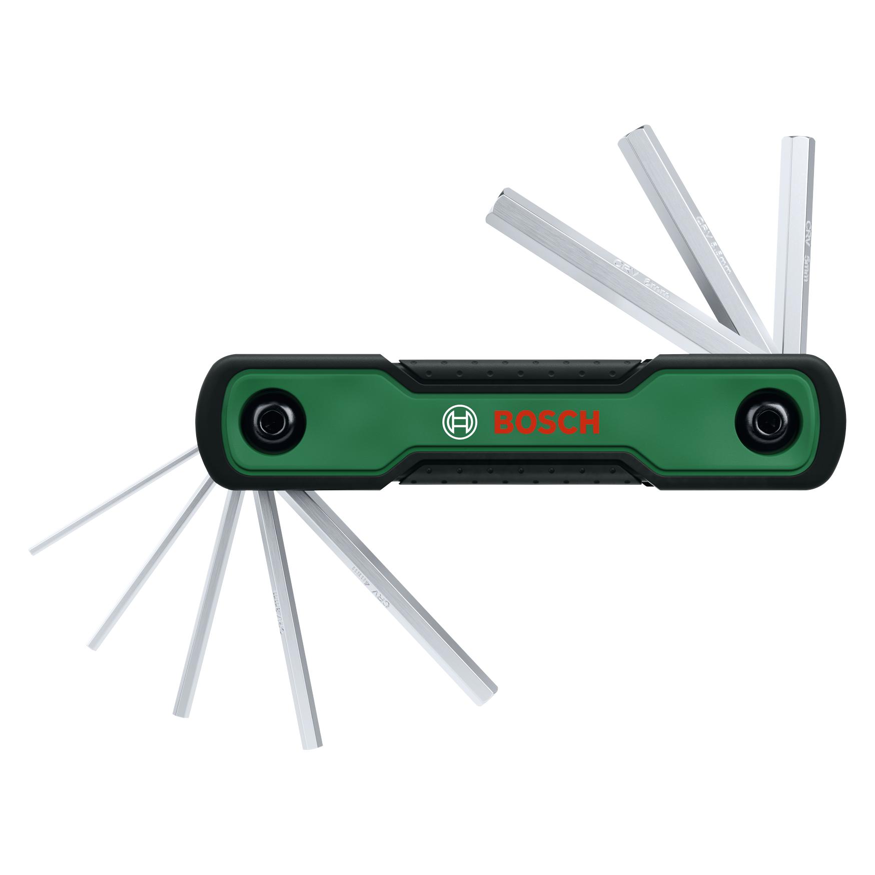 Bosch Zubehör 8-in-1 Hex-Innensechskantschlüssel Set, klappbar (1600A039L7)