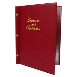 DECOR SERVICE Speisekarte (PVC) "Speisen und Getränke" weinrot, 8 Seiten, A4, 1 Stk.