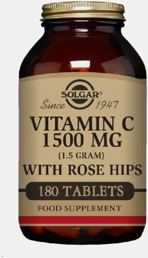 SOLGAR VITAMINA C + ROSEIRA BRAVA 1500mg 180 COMPRIMIDOS
