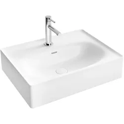 VitrA Equal Waschtisch 7241B403-0001 60x45cm, mit Hahnloch mittig/Überlaufschlitz, weiß