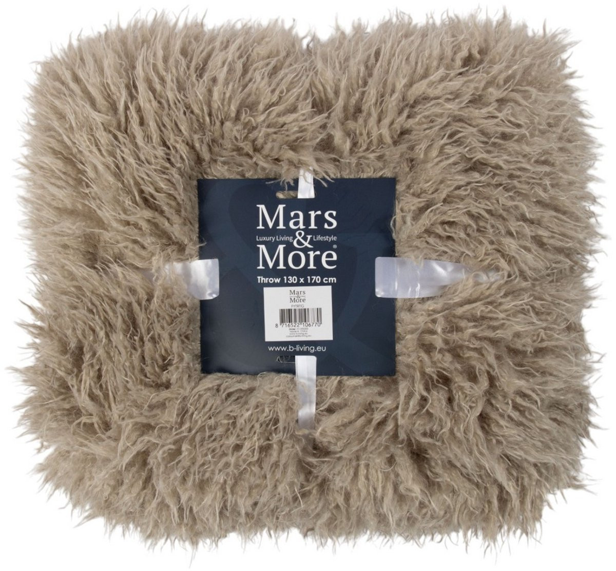 Mars & More Plaid Tibetaans Lam Grijs 130 x 170 cm