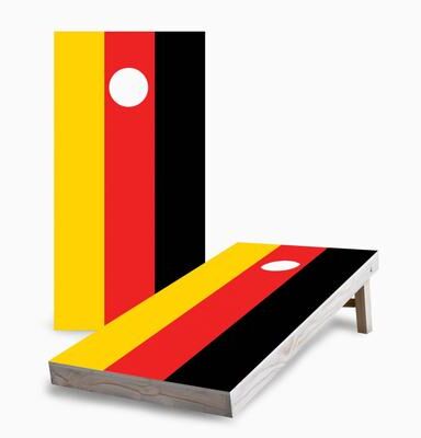 Skip's Garage German Flag Corn Hole Board Set with Hole Lights