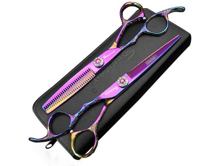 Friseurscheren Set 6 Zoll Linkshänder 2-teilig, Mehrfarbig, Metall, 6x1x17.8 cm, Freizeit & Co, Wellness & Gesundheit, Körperpflege