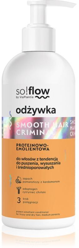 so!flow Frizzy and Dry Hair Protein-Emollient Conditioner après-shampooing lissant anti-frisottis 300 ml