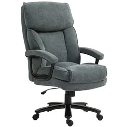 HOMCOM HOMCOM Bürostuhl, Ergonomisch Schreibtischstuhl mit Wippfunktion, Leinenoptik