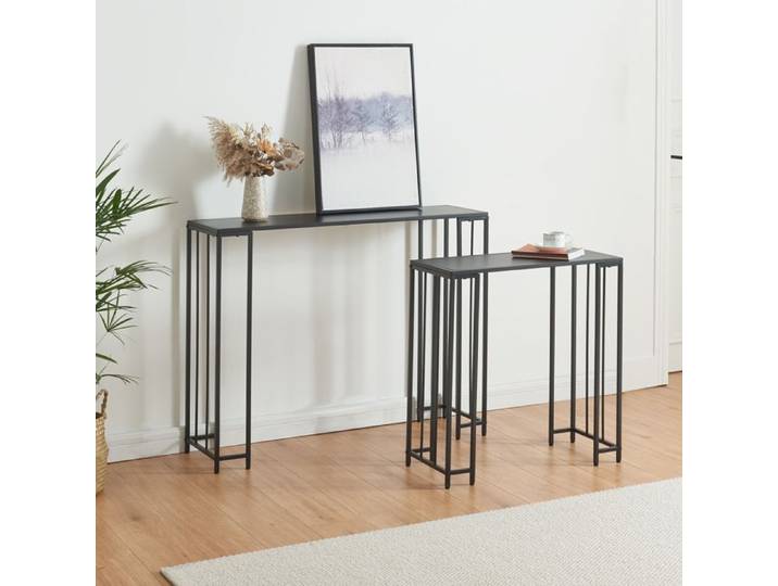 Set de 2 tables consoles gigognes Ørsta noir