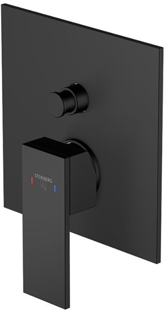 Steinberg Serie 160 Wannenarmatur 16021033S Unterputz, mit Abdeckplatte 165 x 165 mm, mit Umsteller, matt black